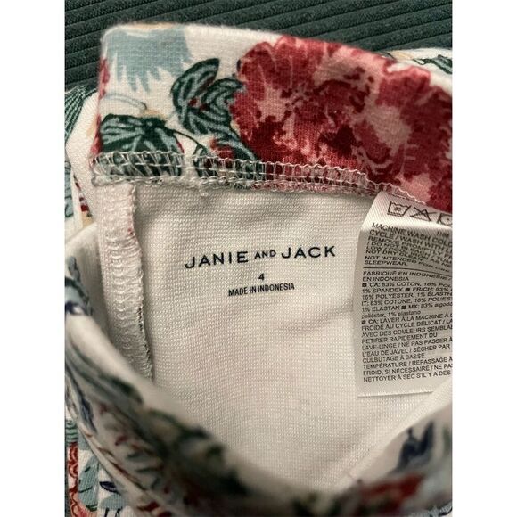 Janie and Jack Girls Floral Ponte Leggings Pants Size 4 Multicolor - Picture 4 of 4